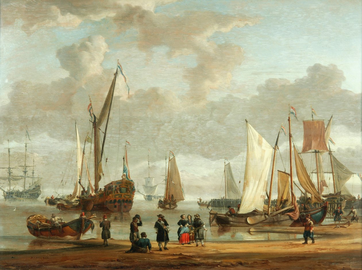 Tengerparti jelenet (olaj a panelen) alkotó: Abraham Storck