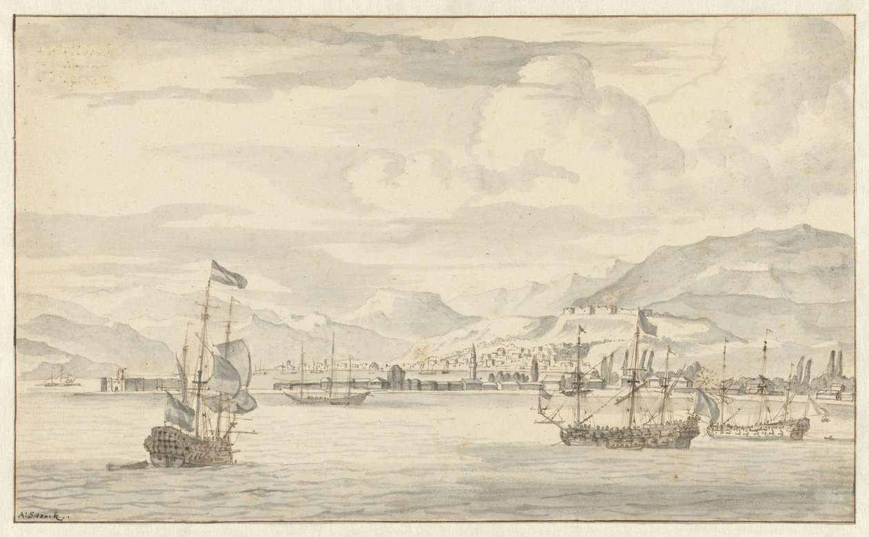 Kilátás Szmirnára (Izmir) alkotó: Abraham Storck