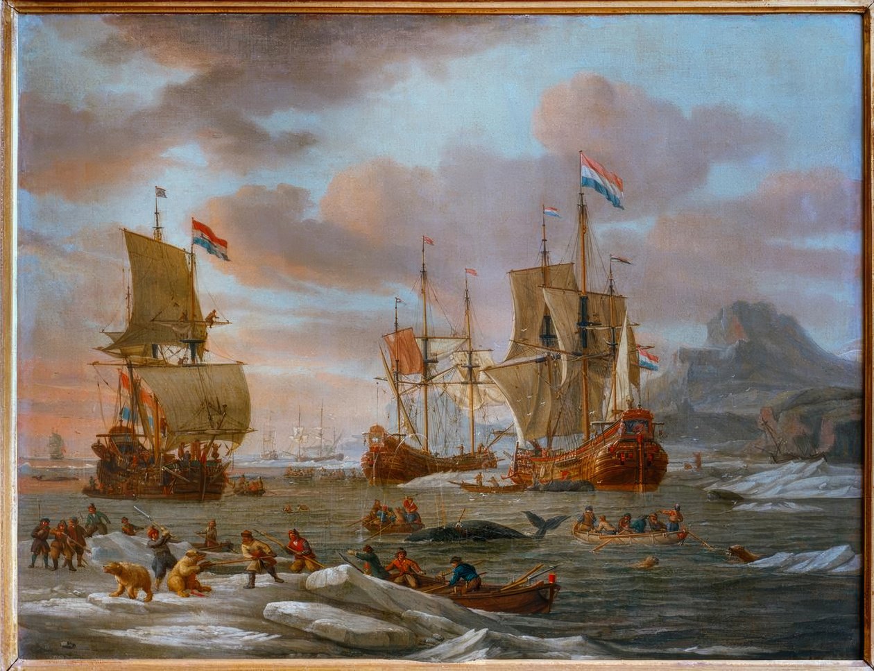 Holland árvizek a bálnavadászatban alkotó: Abraham Storck
