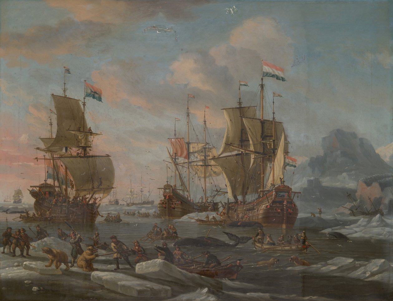 A holland bálnavadász flotta, 16901700. alkotó: Abraham Storck