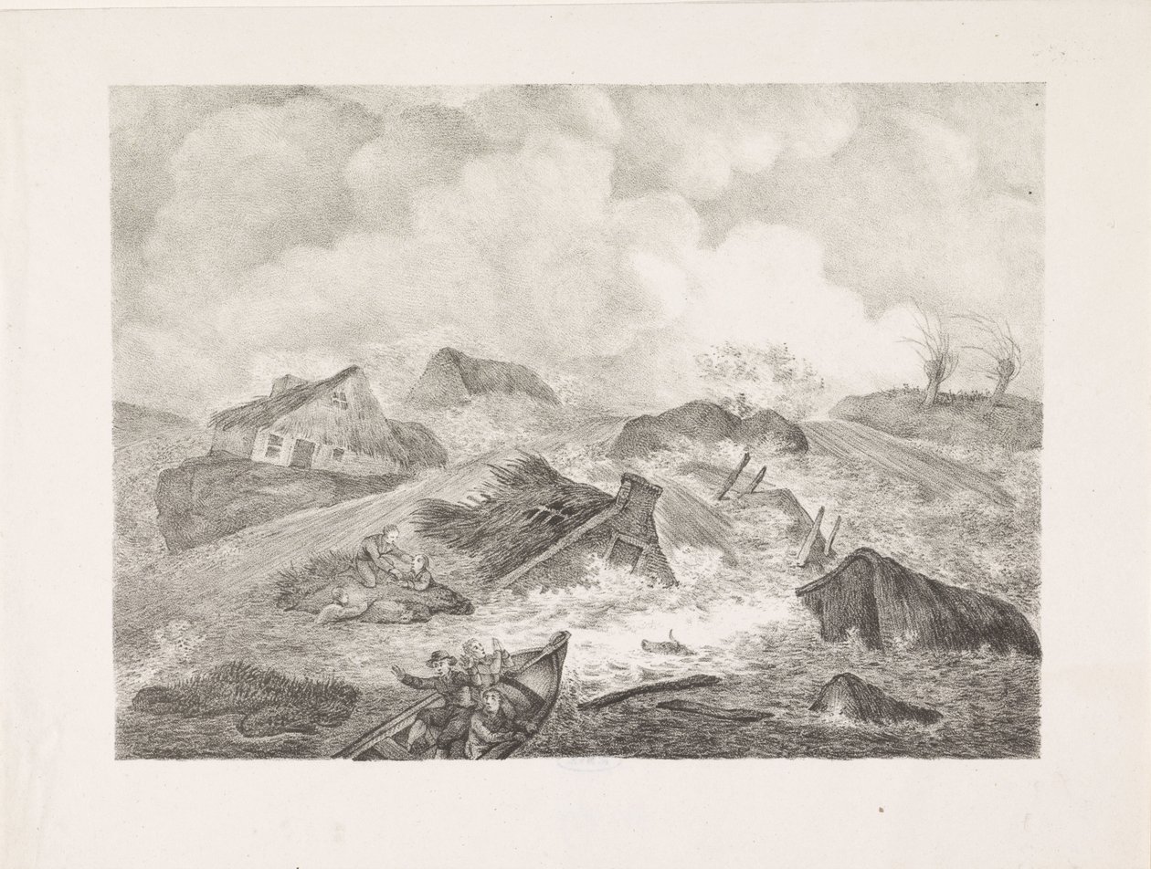 A Kamperdijk áttörése, 1825 alkotó: Abraham Vinkeles