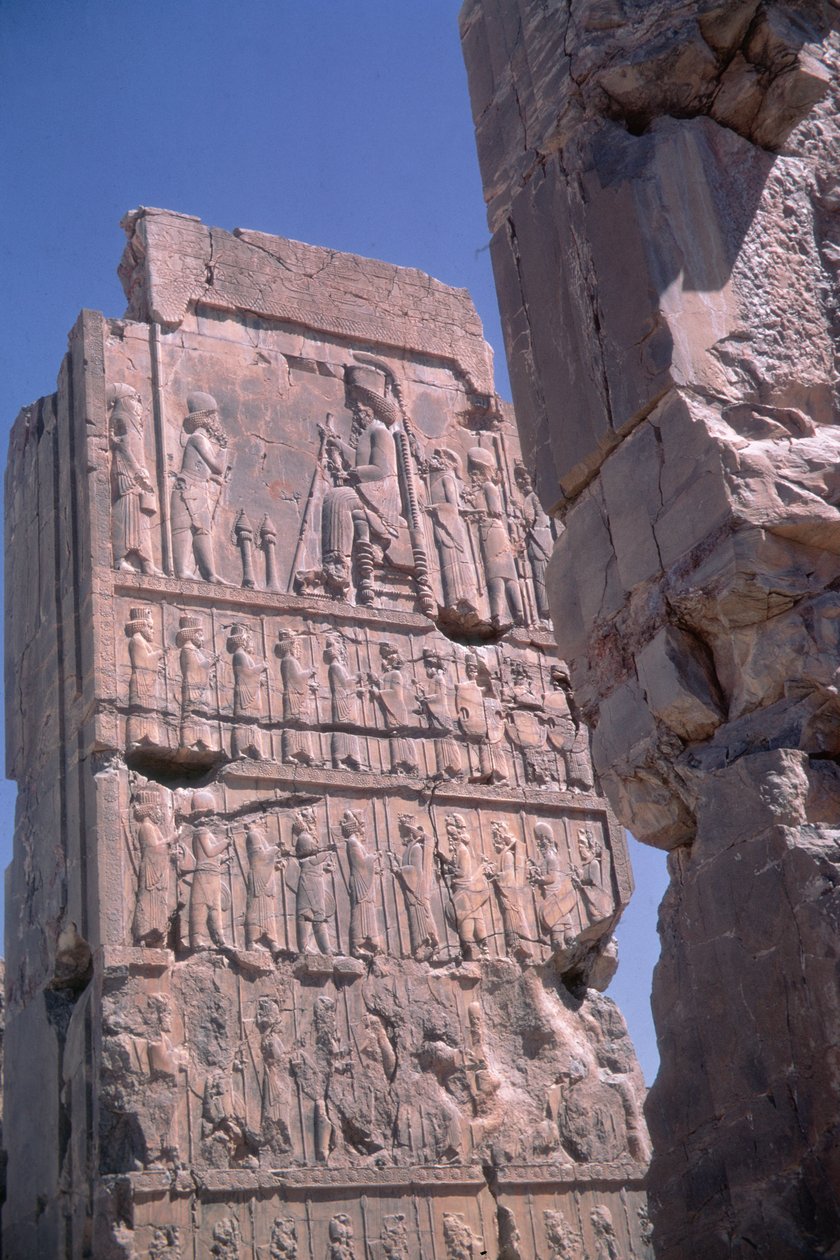 Pillérrelief Dareiosz palotájából, Perszepolisz, Irán alkotó: Achaemenid