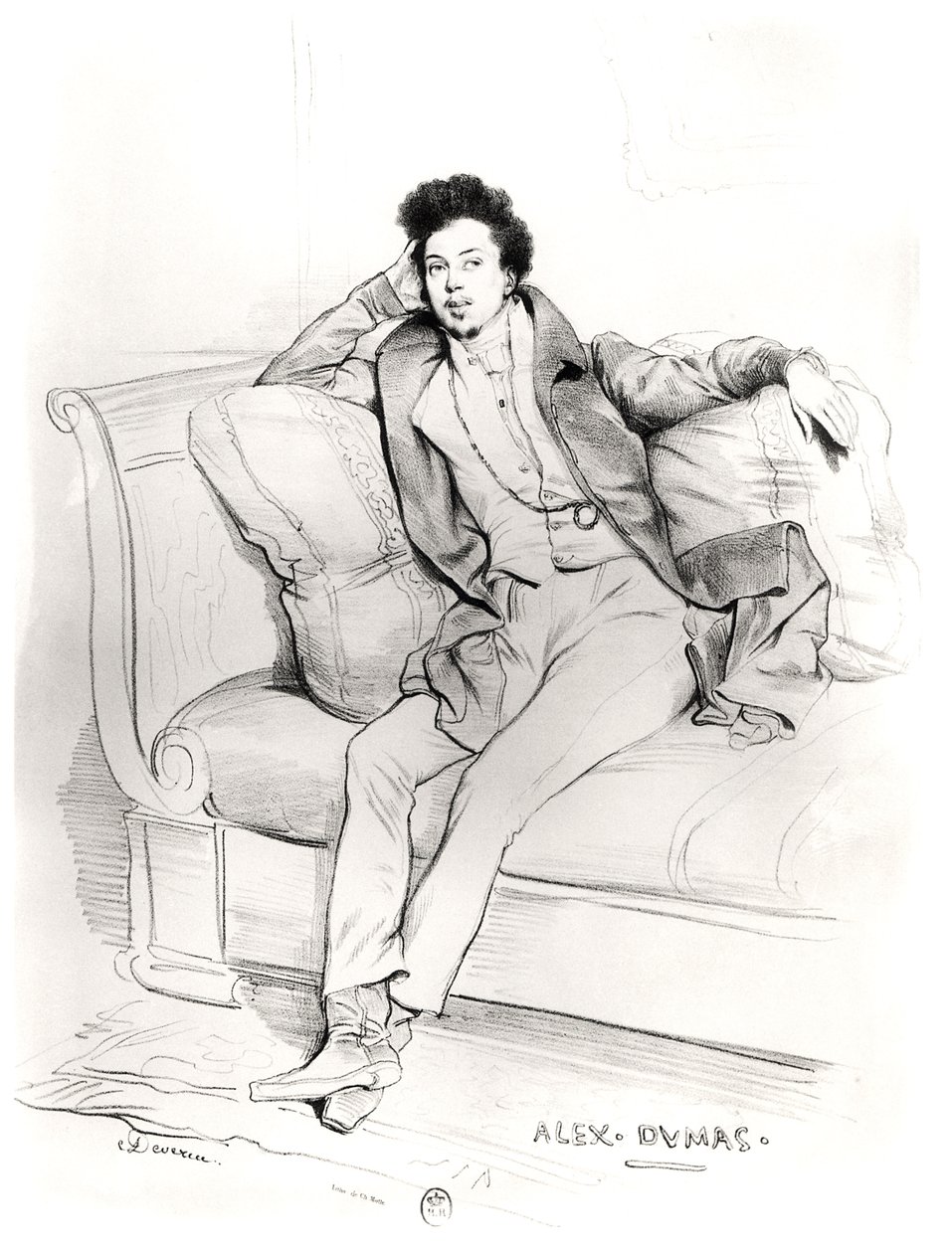 Alexandre Dumas Pere (1803-70) metszett: Charles Etienne Pierre Motte (1785-1836) alkotó: Achille Devéria