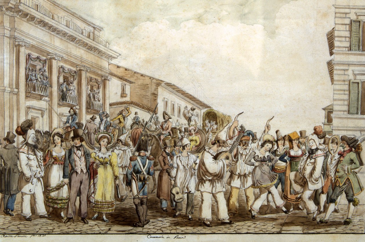 Karnevál Rómában, 1830 alkotó: Achille Pinelli
