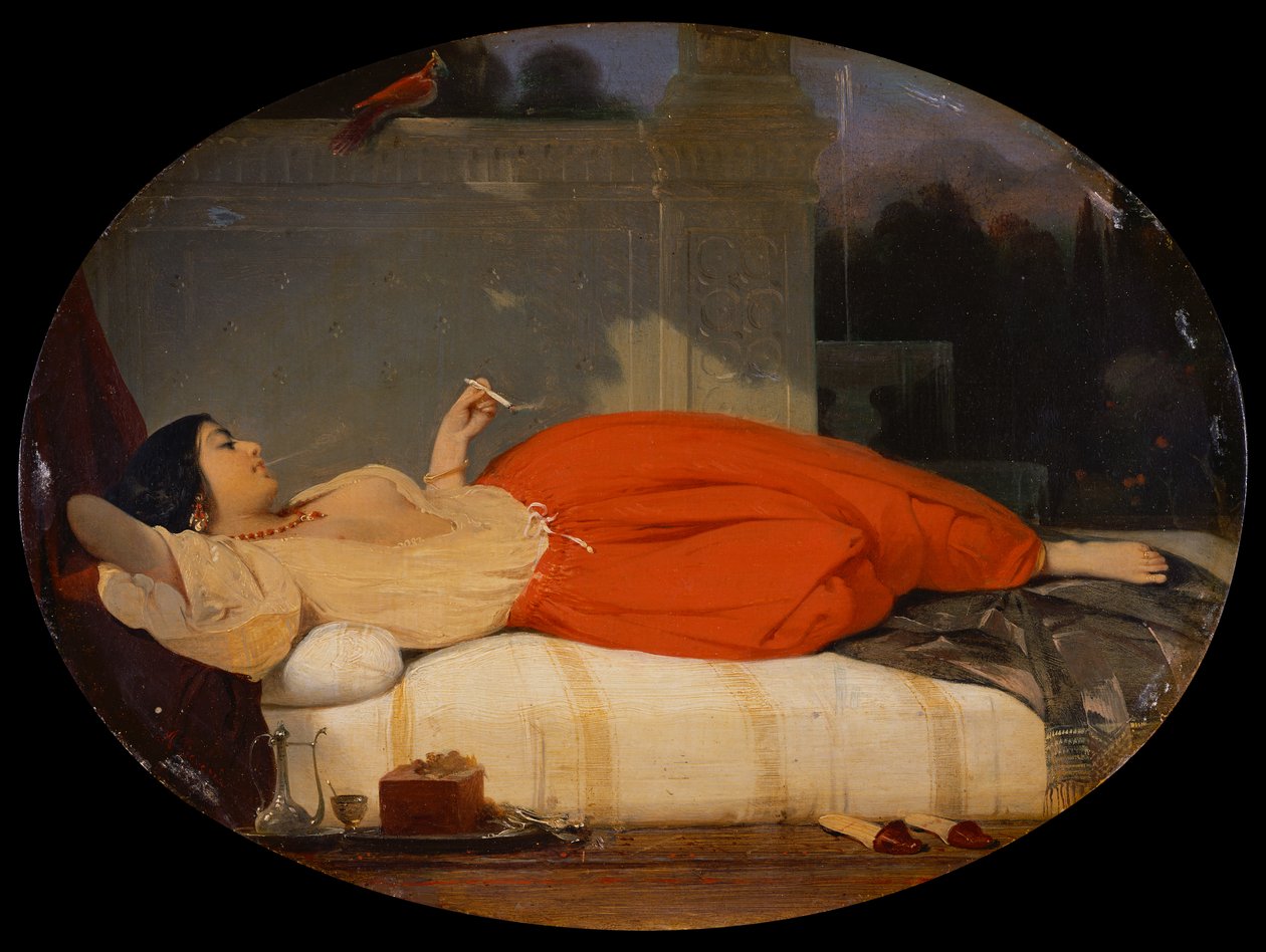 Odaliszk, 1830-35 körül (olaj, tábla) alkotó: Achille Devéria