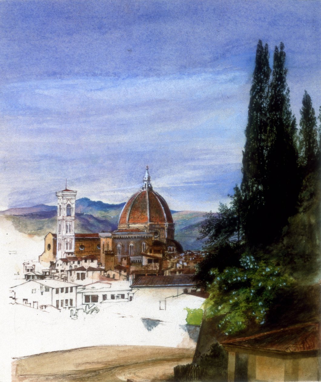 Firenze a Boboli Gardensből (befejezetlen) alkotó: Ada Dundas