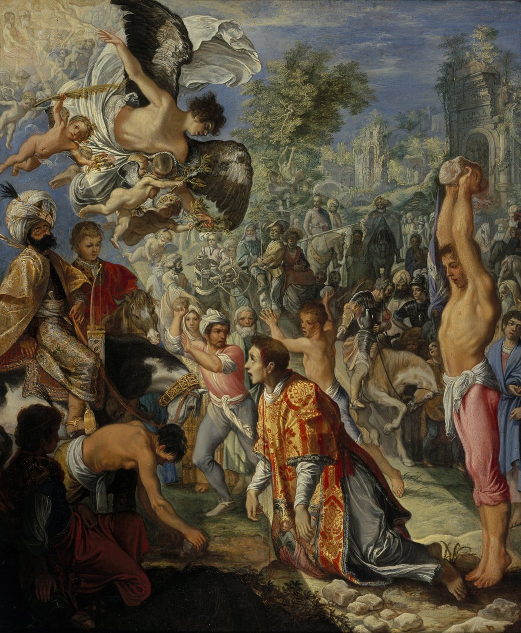 Szent István megkövezése alkotó: Adam Elsheimer
