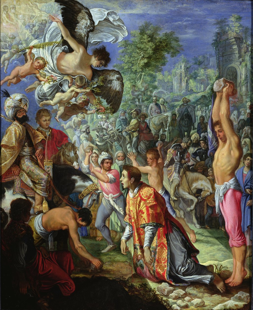 Szent István megkövezése alkotó: Adam Elsheimer