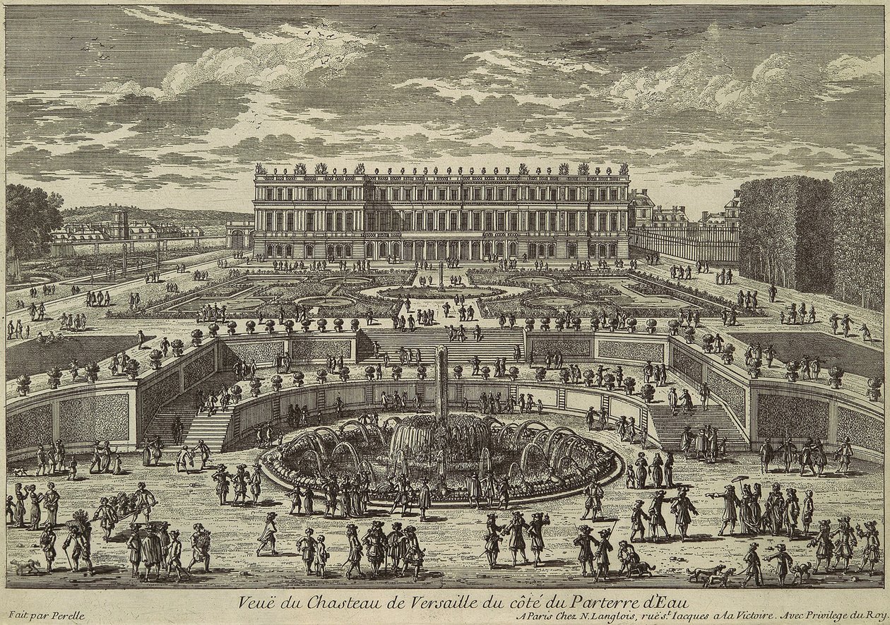 Versailles látképe, kerti homlokzat, 1680-as évek alkotó: Adam Perelle