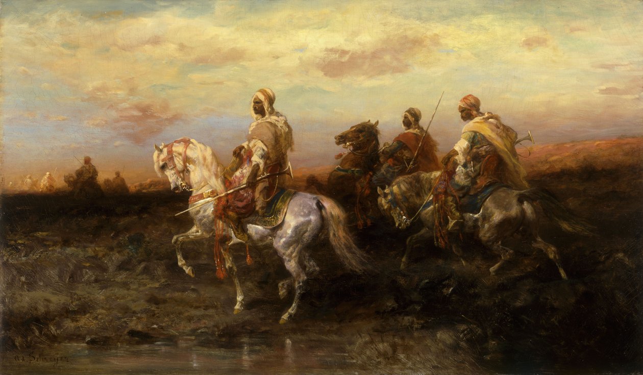 arab lovasok, alkotó: Adolf Schreyer