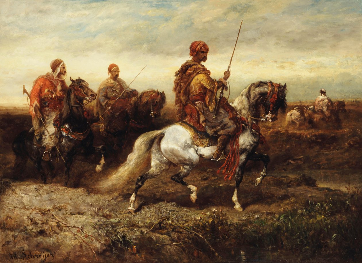 arab lovasok, alkotó: Adolf Schreyer