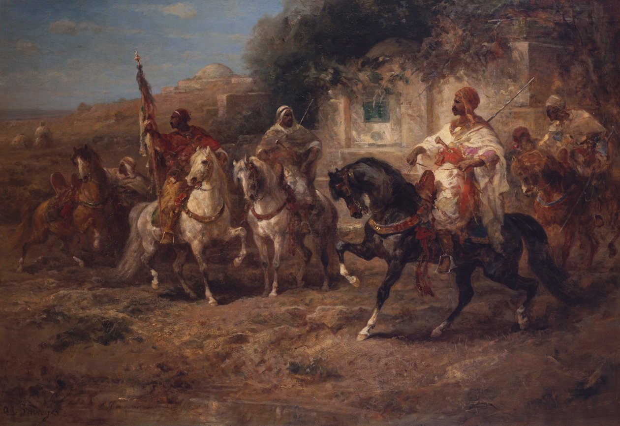 Arab lovasok a szökőkútnál alkotó: Adolf Schreyer