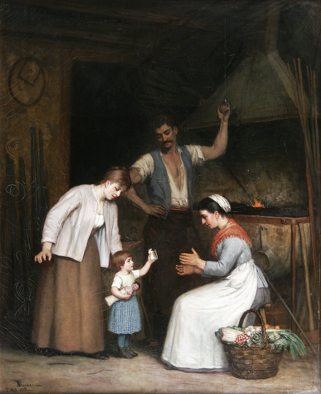 A kovácsműhelyben alkotó: Adolf von Becker