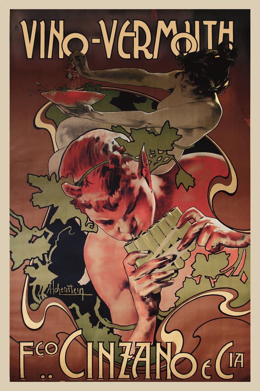 Vermut Cinzano, 1906. alkotó: Adolfo Hohenstein