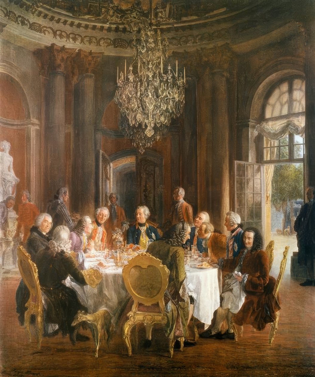 Frigyes király Kerekasztal Sanssouciban alkotó: Adolph Menzel