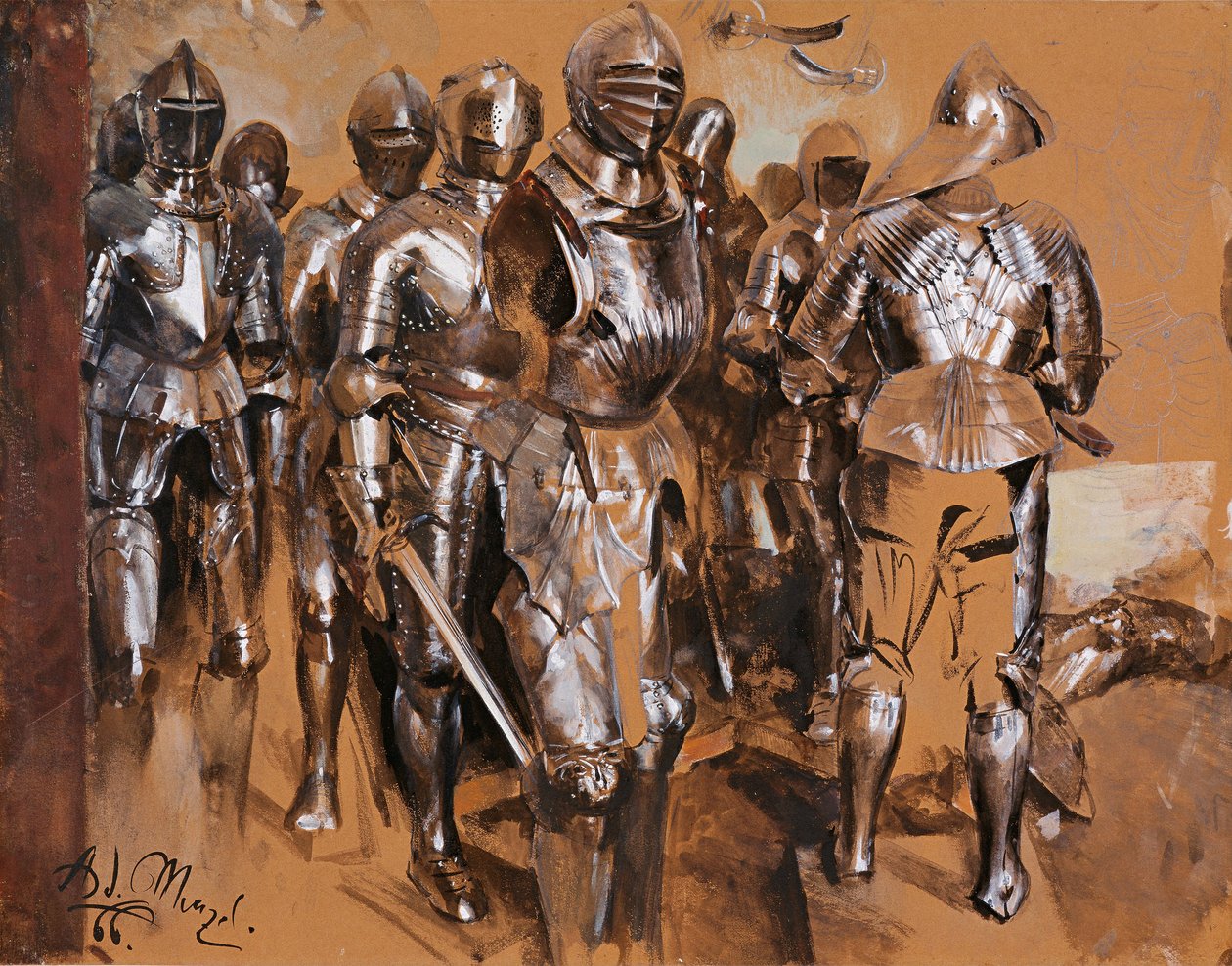 Páncélkamra fantázia, 1866 alkotó: Adolph Menzel