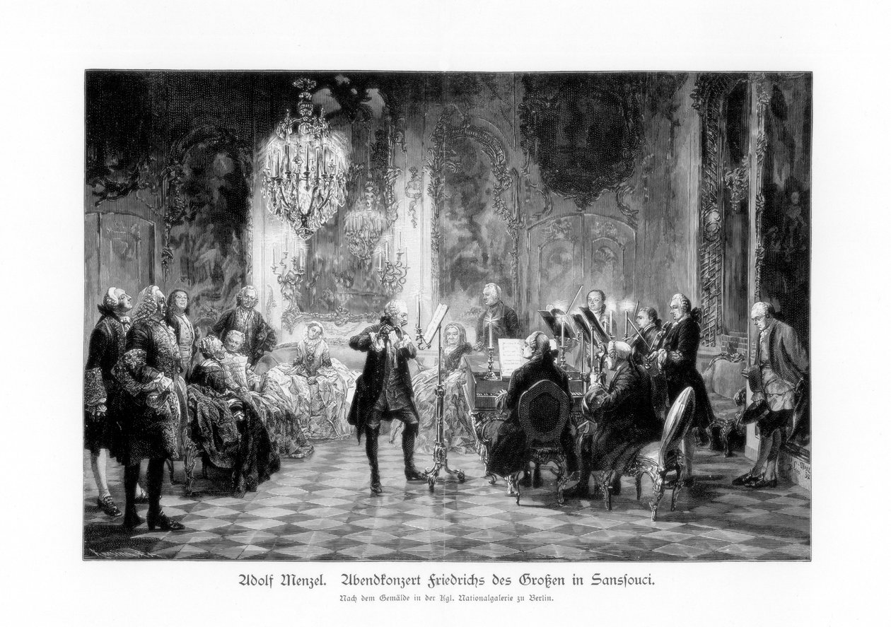 Fredrick Nagy-koncert Sanssouciban, 1852, 1900. alkotó: Adolph Menzel