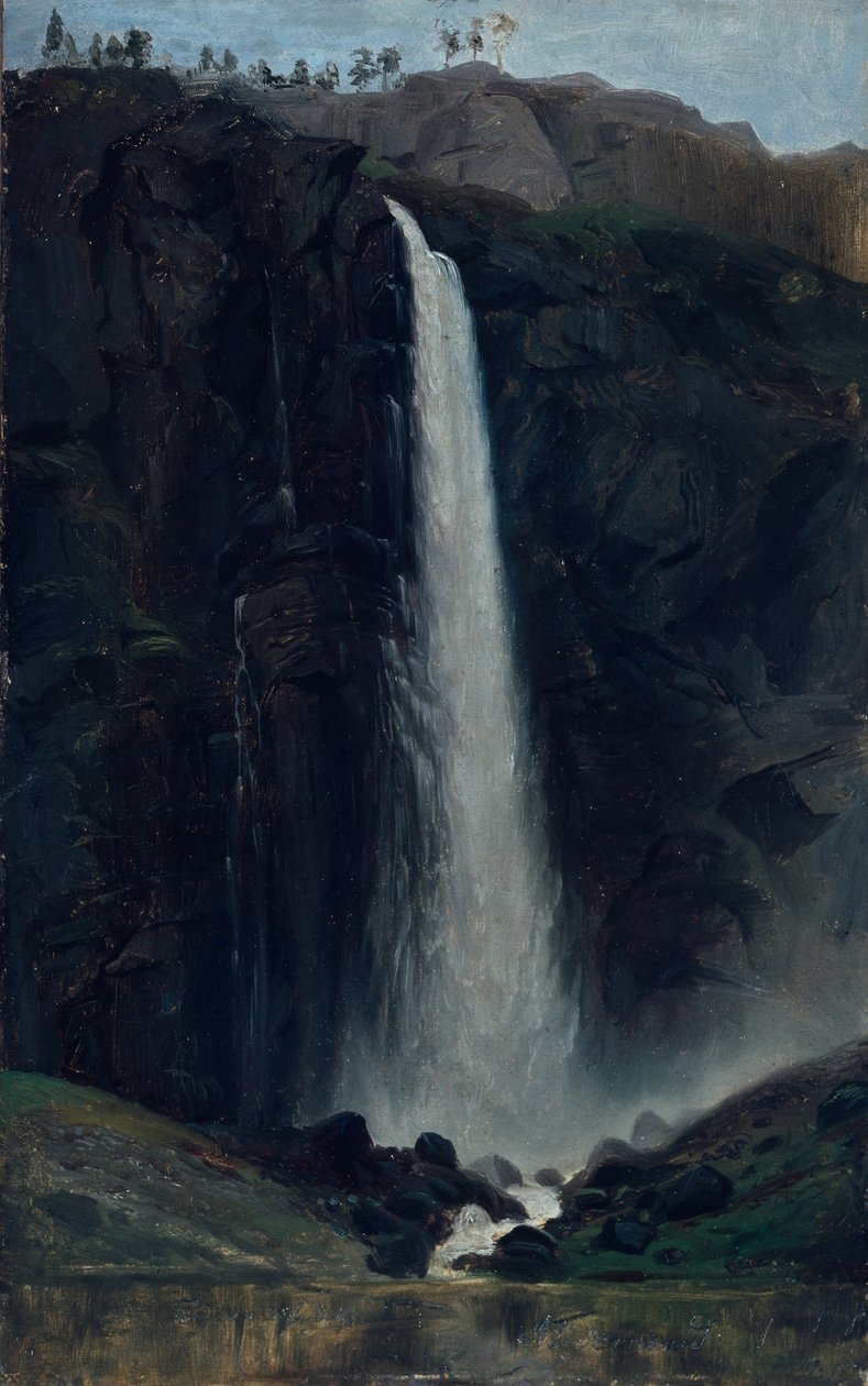 Feigum vízesés (festmény) alkotó: Adolph Tidemand