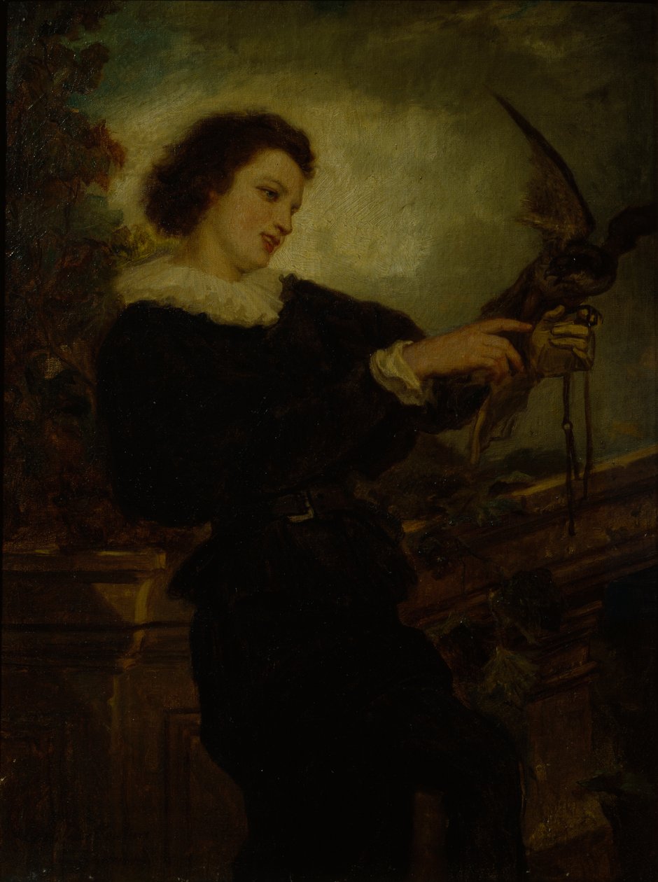 The Falconer (olaj, vászon) alkotó: Adolph Tidemand