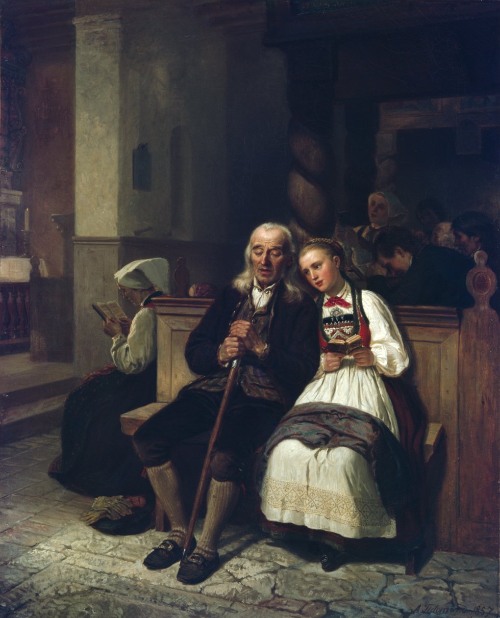 A vak és a lánya alkotó: Adolph Tidemand