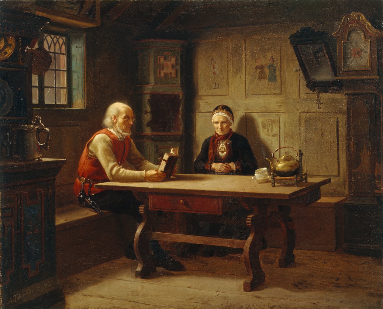 A magányos öregek (Házimádók), Gulsvik alkotó: Adolph Tidemand