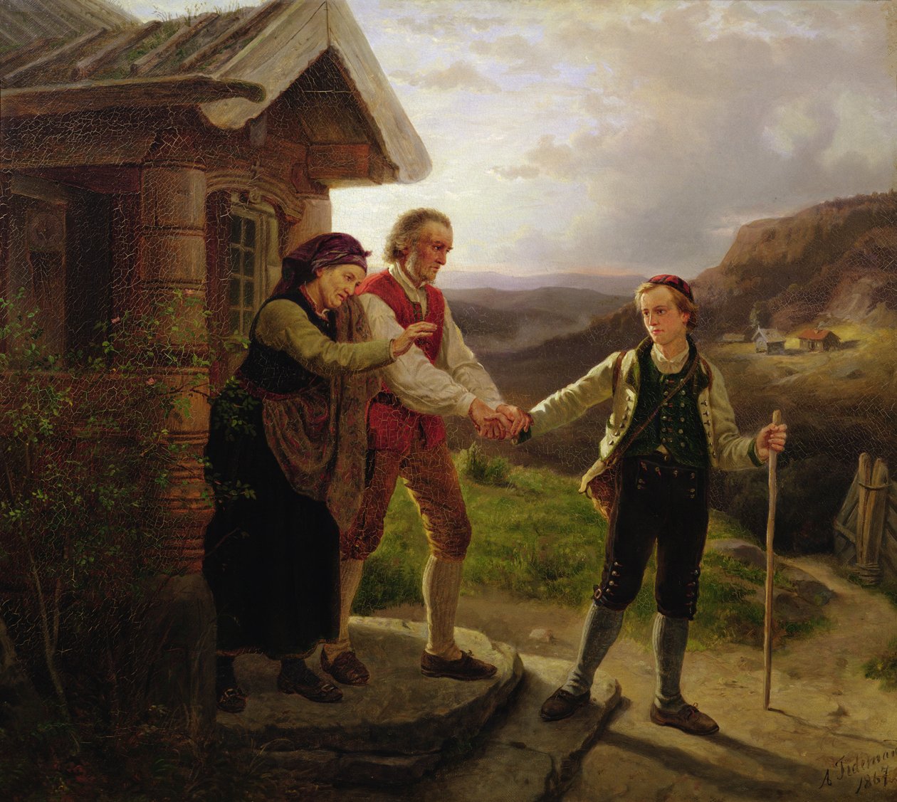 A legkisebb fiú búcsúja alkotó: Adolph Tidemand