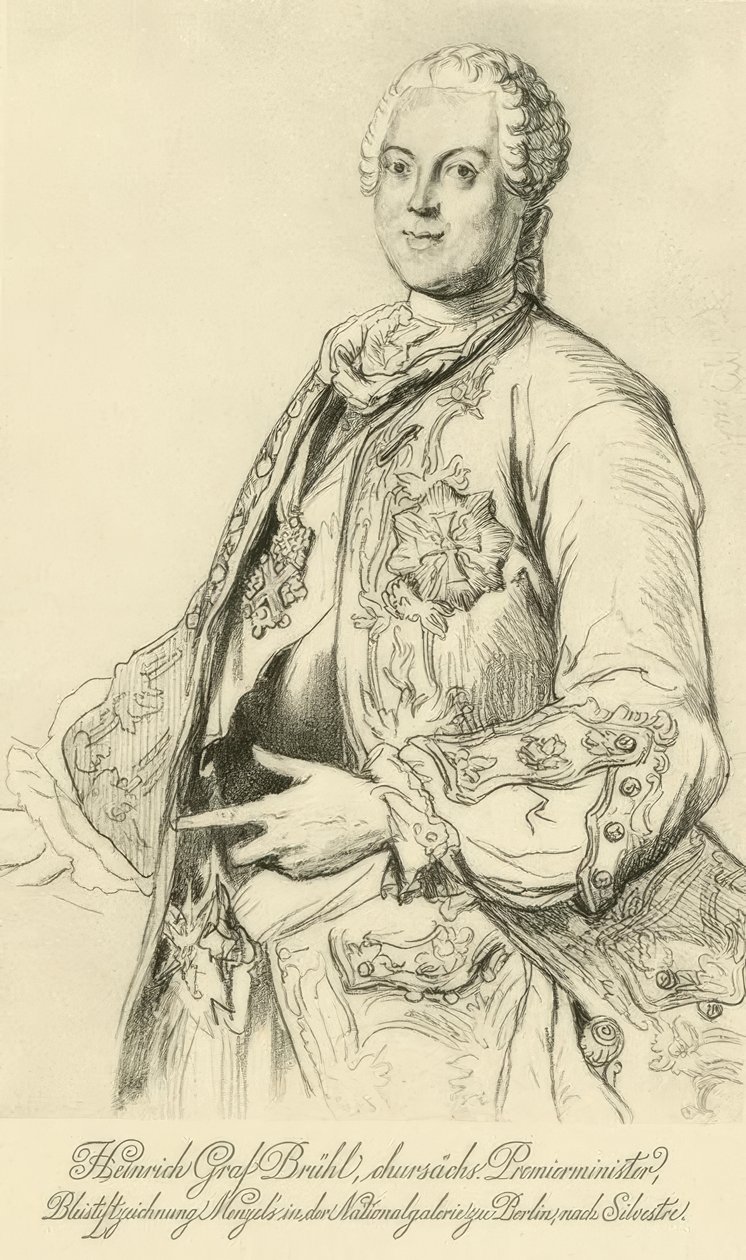 Heinrich von Brühl / Menzel Silvestre után alkotó: Adolph Menzel