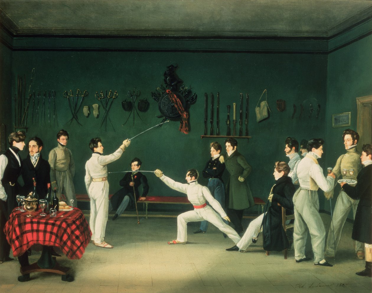 Vívójelenet, 1827 alkotó: Adolphe Ladurner
