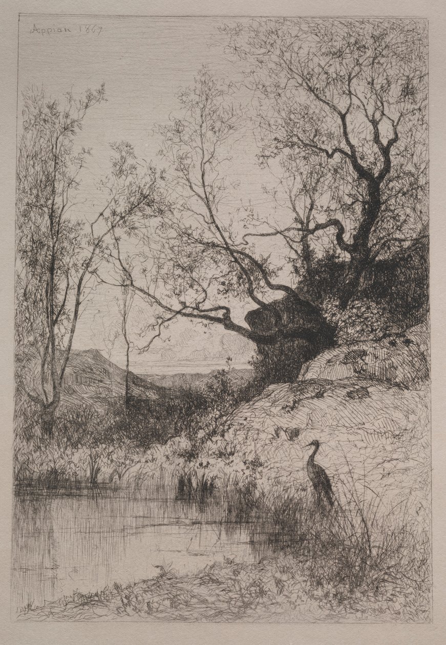 Egy tó, 1867. alkotó: Adolphe Appian