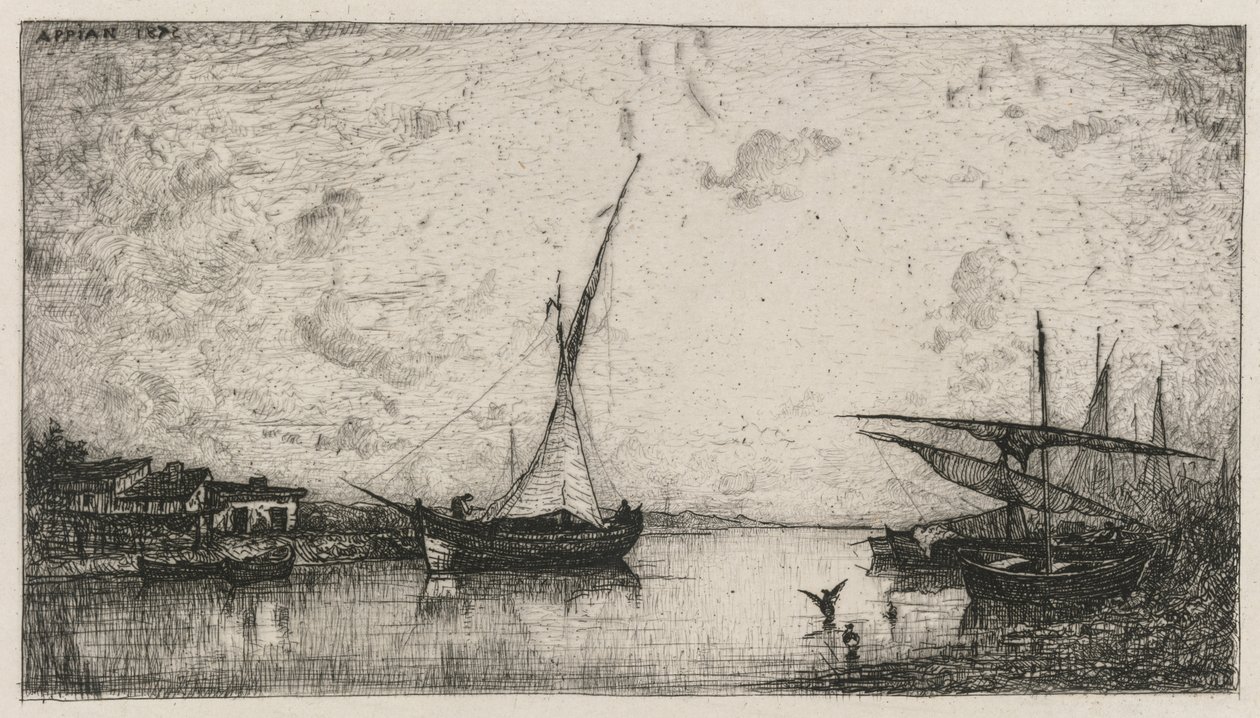 Martigues-i csatorna, 1872. alkotó: Adolphe Appian