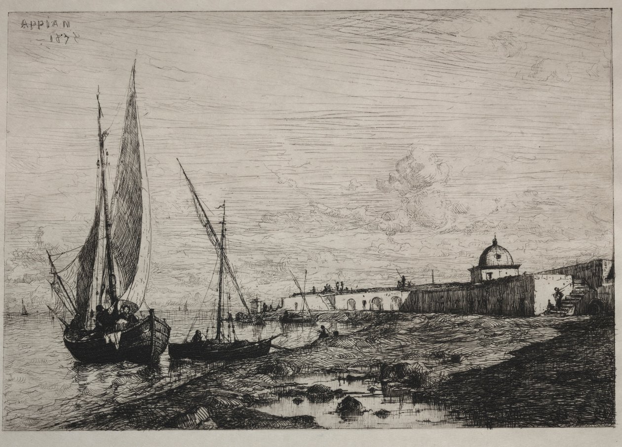 San Remo kikötője, 1878. alkotó: Adolphe Appian