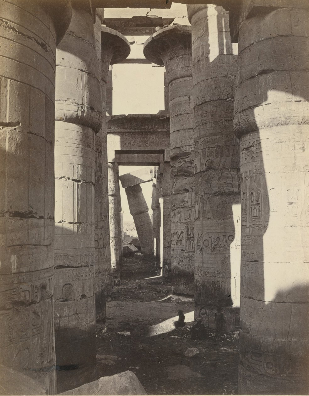 Felső-Egyiptom, Hypostyle Hall Karnakban, kb. 1870. alkotó: Adolphe Braun