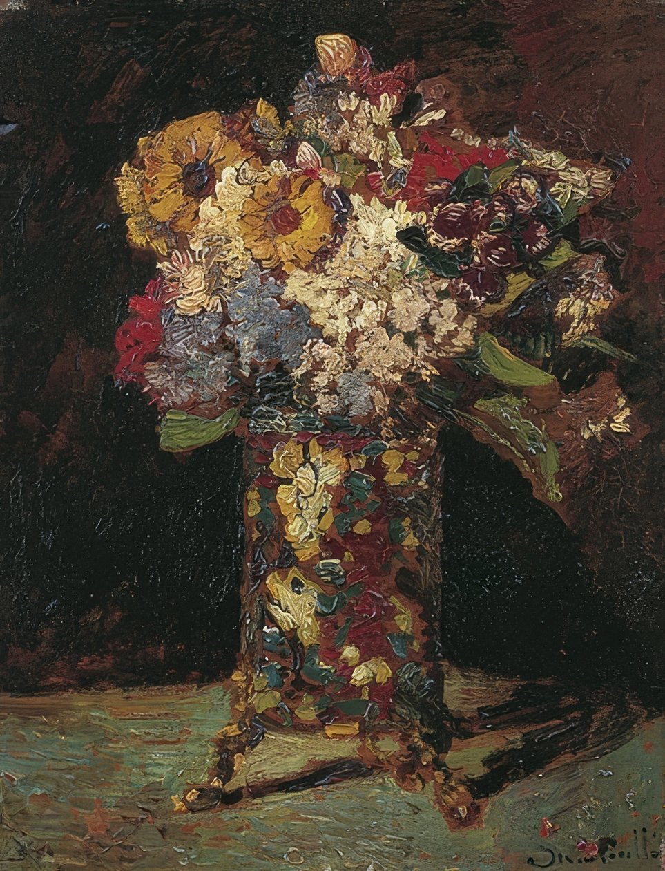 Csendélet virágokkal. 1875 alkotó: Adolphe Joseph Thomas Monticelli