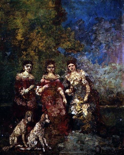 Három nő (olaj, vászon) alkotó: Adolphe Joseph Thomas Monticelli