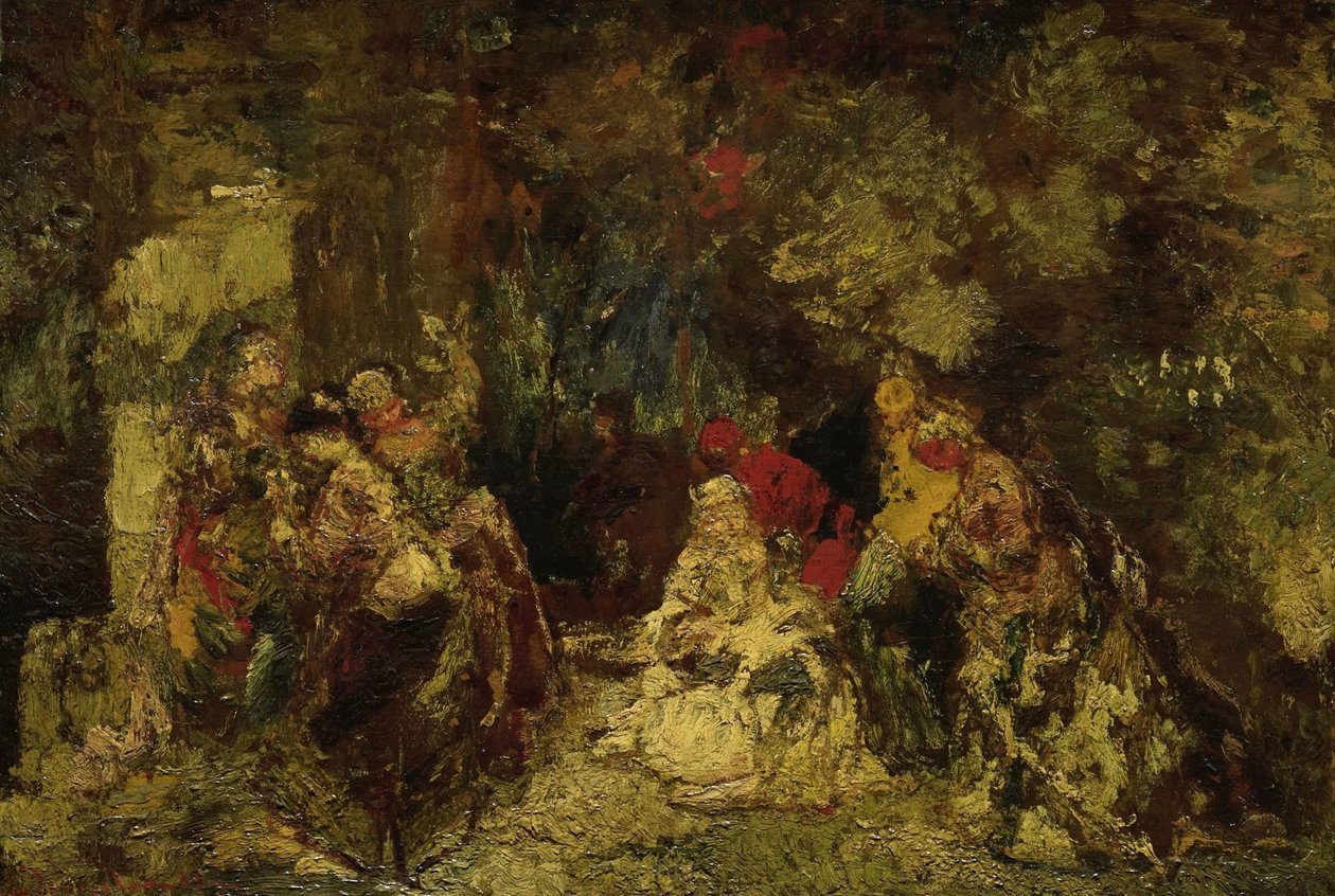 Nők az erdőben alkotó: Adolphe Joseph Thomas Monticelli