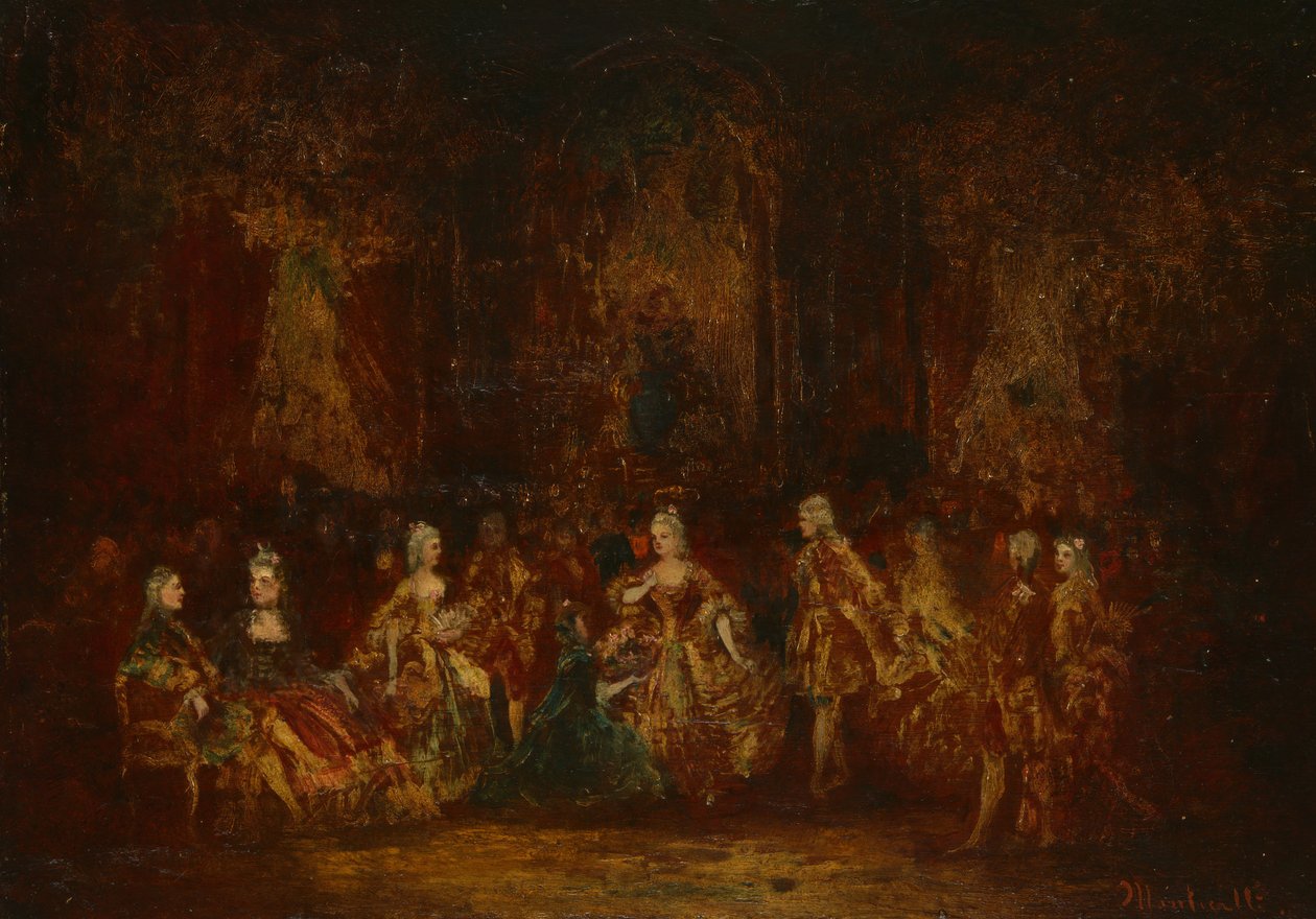 Személyek XV. Lajos-viseletben, c. 1880. alkotó: Adolphe Monticelli