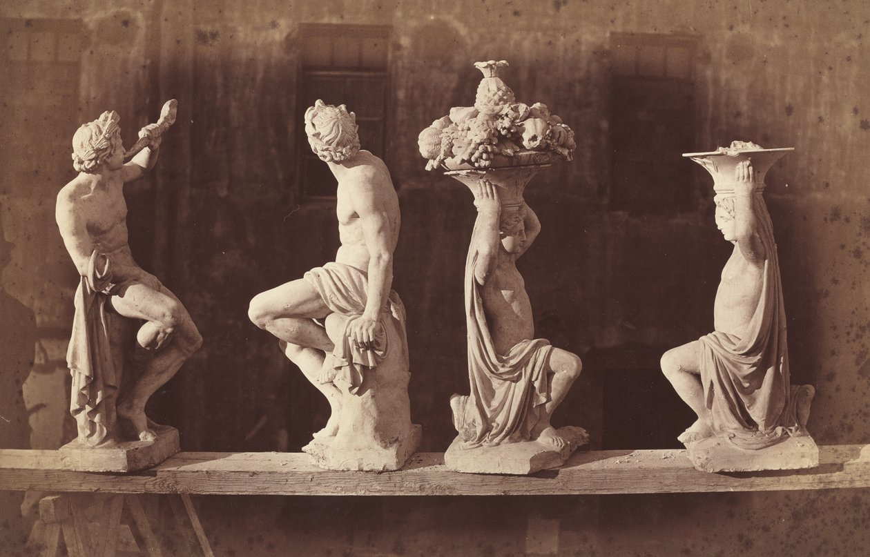 Négy szobor, 1868 körüli (fotó) alkotó: Adolphe Terris
