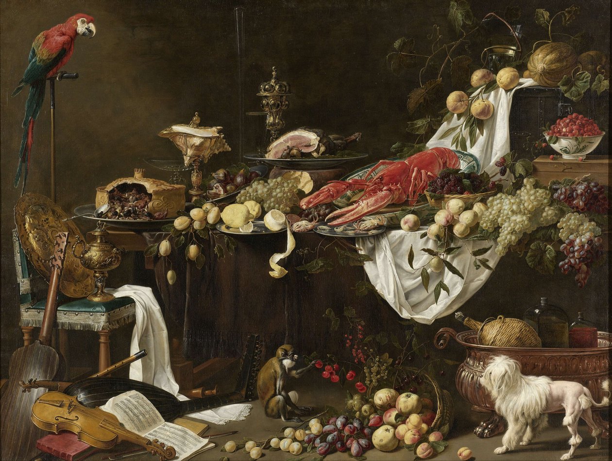 bankett csendélet alkotó: Adriaen van Utrecht