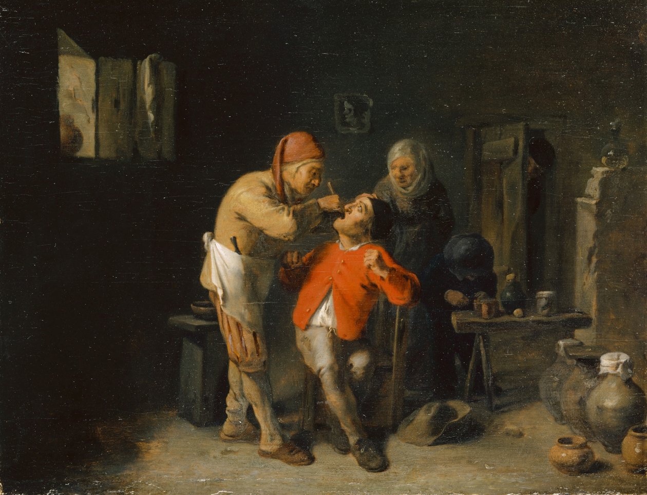 Fogorvosnál, 1625-38 alkotó: Adriaen Brouwer