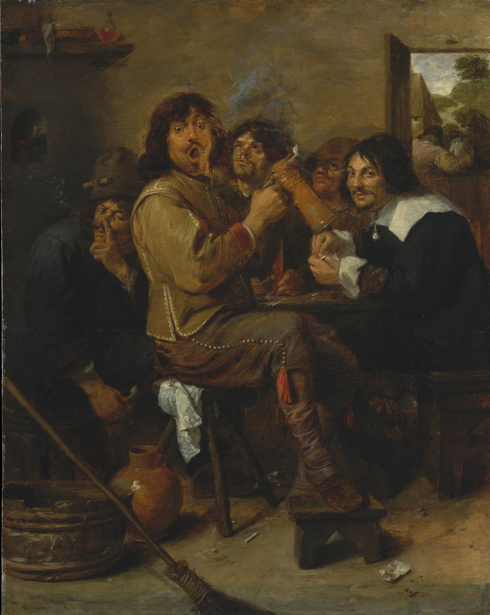 A dohányosok, 1636 körül alkotó: Adriaen Brouwer
