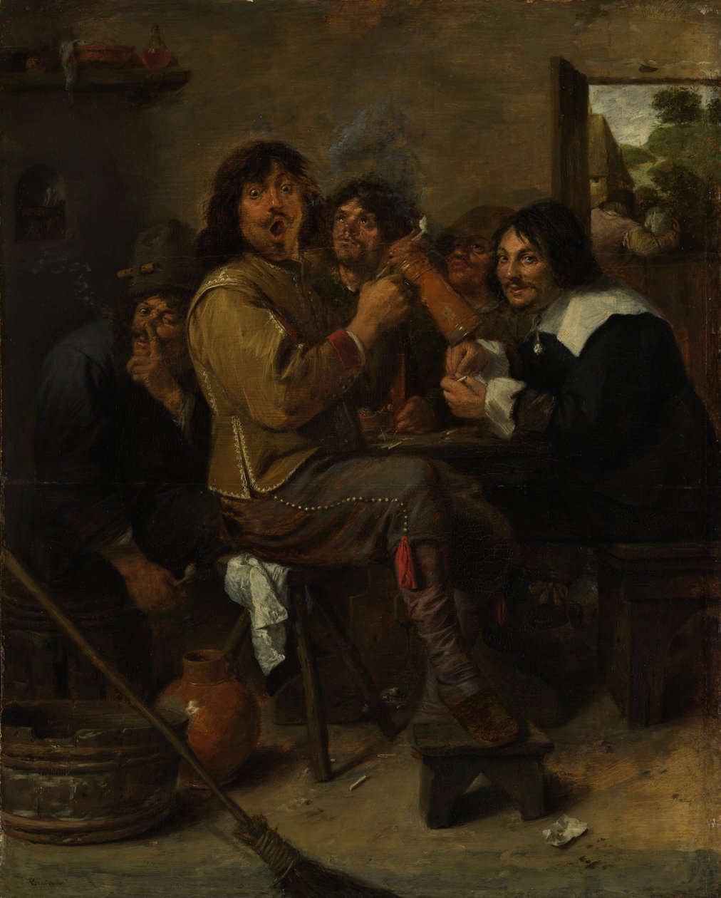 The Smokers, kb. 1636. alkotó: Adriaen Brouwer