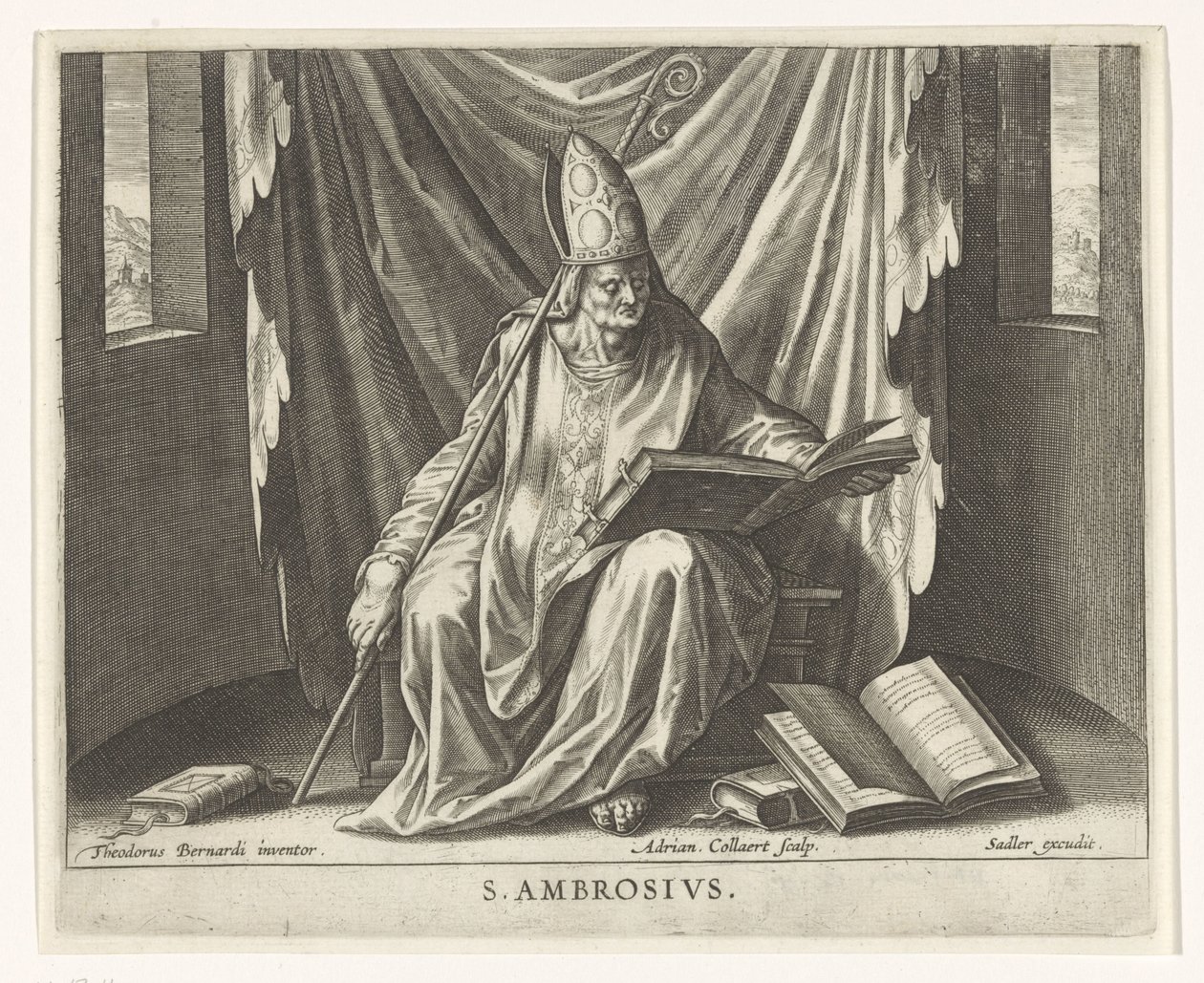 Ambrosius egyházatya A négy egyházatya (sorozat címe) alkotó: Adriaen Collaert