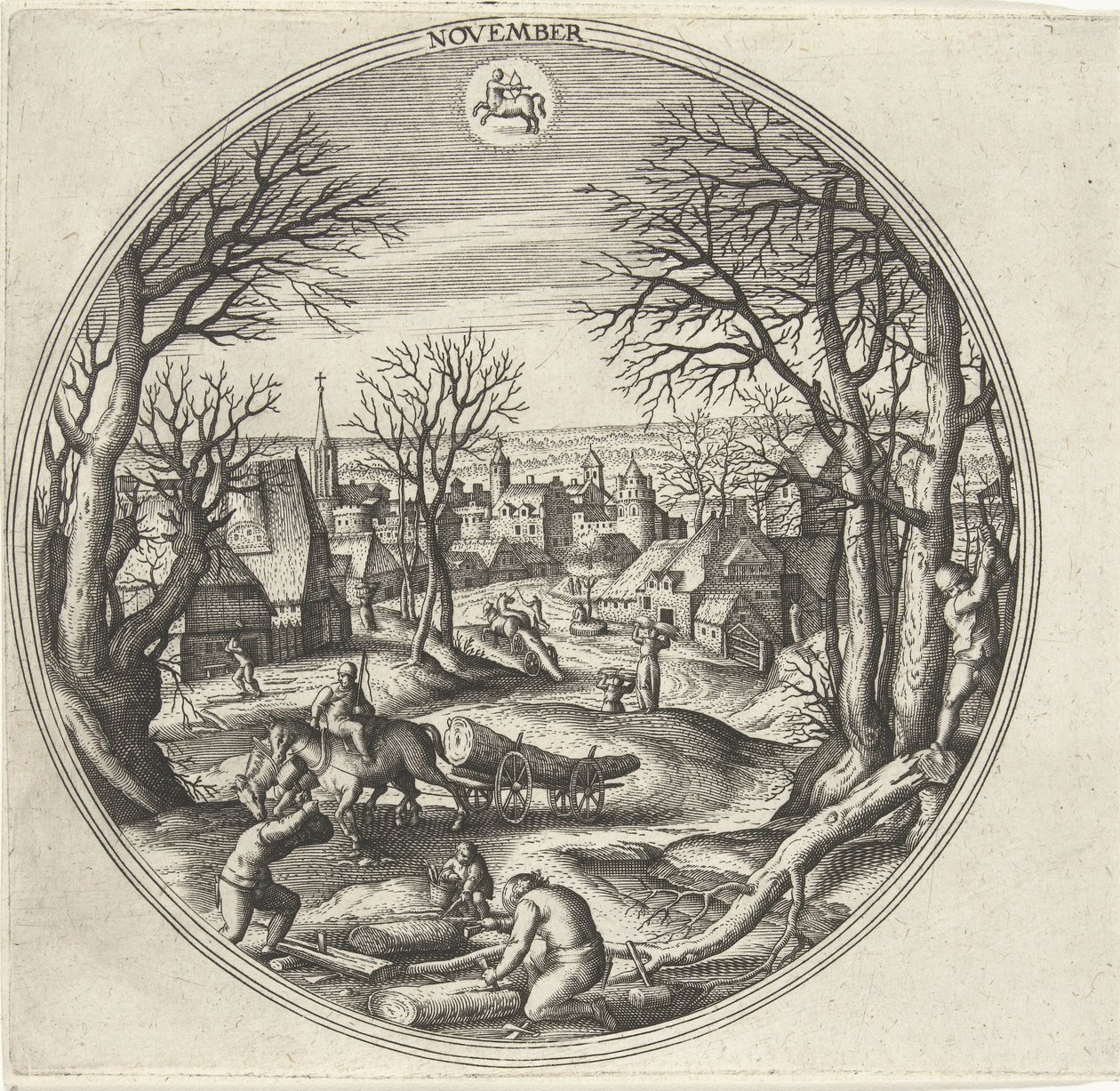 november A tizenkét hónap (sorozat címe) alkotó: Adriaen Collaert