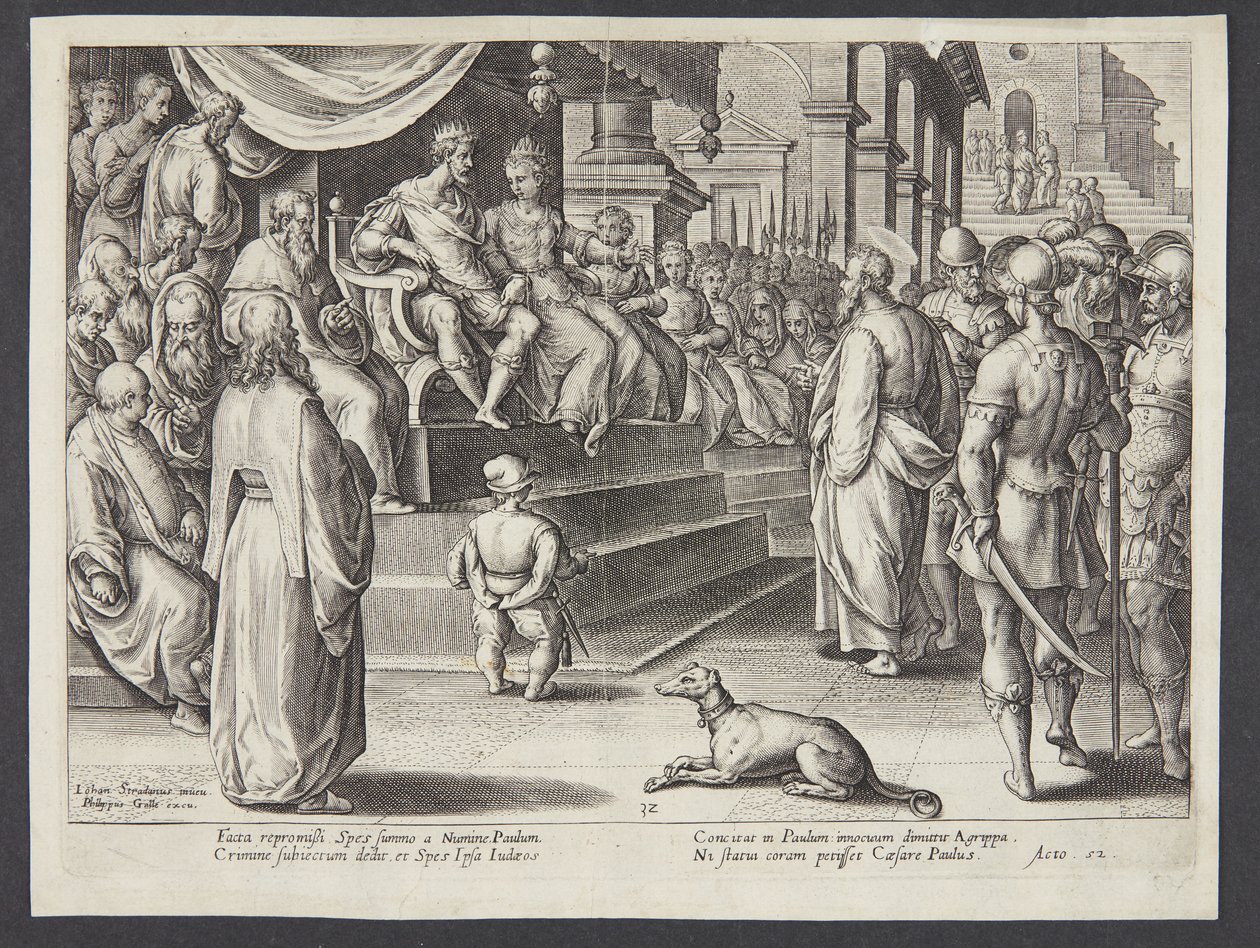 Szent Pál Festus és Agrippa előtt alkotó: Adriaen Collaert