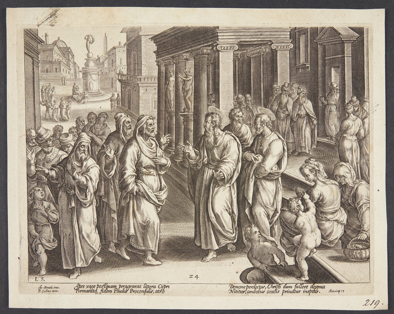 Elymas megvakítása alkotó: Adriaen Collaert