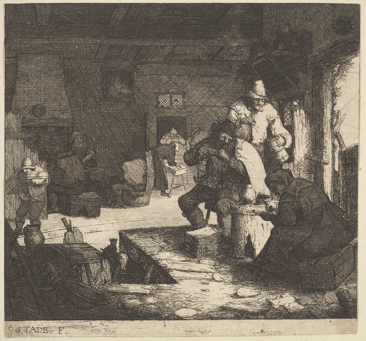 Dohányosok a fogadóban, 1610-85. alkotó: Adriaen Jansz. van Ostade