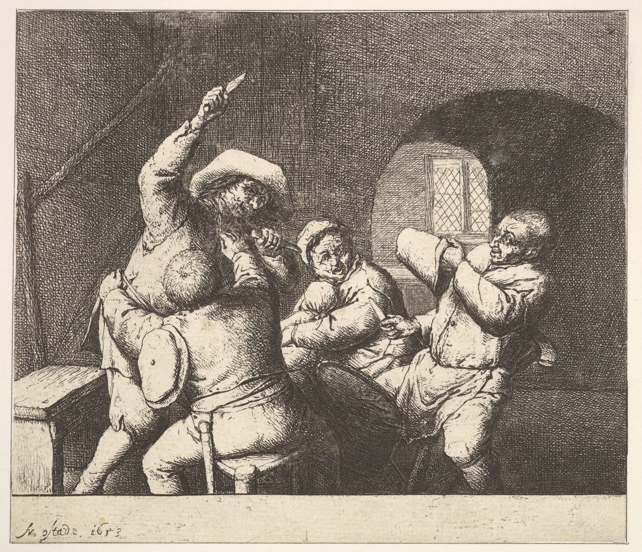 A kés szúrása, 1610-85. alkotó: Adriaen Jansz. van Ostade