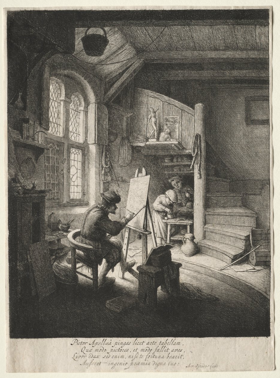 A festőstúdió. alkotó: Adriaen Jansz. van Ostade
