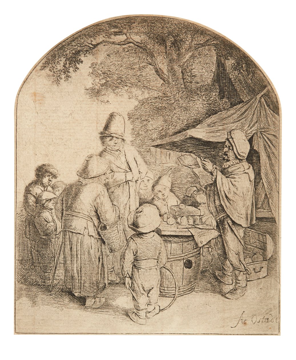 The Quacksalver (rézkarc) alkotó: Adriaen Jansz. van Ostade