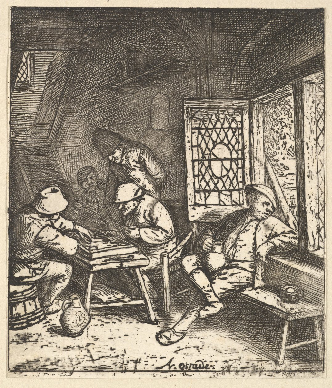 Tric Trac Players, 1610-85. alkotó: Adriaen Jansz. van Ostade